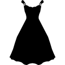 vestido de forma larga y negra 