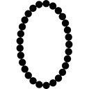 collar de perlas forma de marco ovalado 