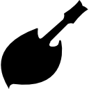 czarna sylwetka gitary o oryginalnym kształcie ikona