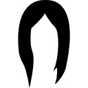 peruca de cabelo comprida e formato preto 