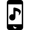 iphone con nota musicale icona