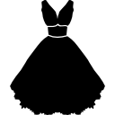stilvolles trägerloses kleid mit gürtel und petticoat icon