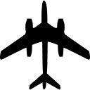 vista inferior del avión comercial 
