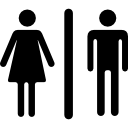 siluetas de mujer y hombre con una línea vertical icon