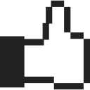 variante pixelizada com polegares para cima 