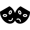 gelukkige en droevige maskers icoon