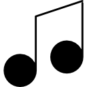 variante di nota musicale con contorno sottile icona