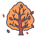 Autumn tree leaves icon