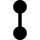 pareja de puntos con unión de línea vertical icon