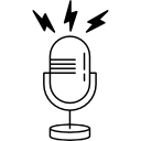 esquema de micrófono con línea abierta icon