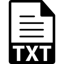 símbolo de extensión de archivo de texto txt 