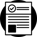 documento con marca de verificación icon