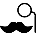 bigote con lente ocular icon