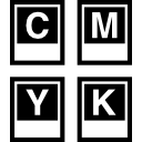 papelería con letras cmyk 