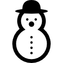 muñeco de nieve de forma redondeada con sombrero redondeado 