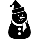 muñeco de nieve de navidad negro con gorro y bufanda icon