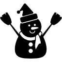 muñeco de nieve en negro 
