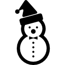 muñeco de nieve de dos bolas de nieve con gorro navideño icon