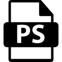 símbolo de formato de archivo ps icon