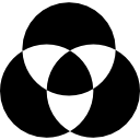 círculos superpuestos en blanco y negro 