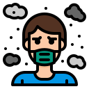 la contaminación del aire icon