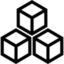 Square blocks outline icon