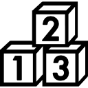 Number blocks toys icon