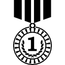 medalla del número uno icon