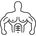 esquema de torso de gimnasta muscular icon