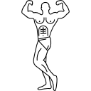 homem musculoso mostrando seus músculos 