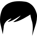 silhueta de cabelo preto curto masculino 