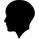 Male with bald hair side view icon