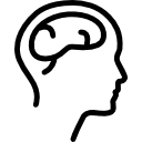 두뇌와 남성 머리 측면보기 icon