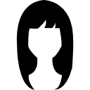 forma de pelo largo oscuro mujer 