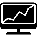 línea ascendente en zig zag diagonal en la pantalla del monitor de la computadora 