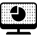 pantalla de computadora con símbolo de gráfico circular 