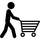 Man pushing a shopping cart 