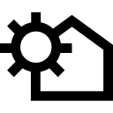 variante contorno casa con sole icona