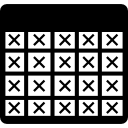 cuadrícula de mesa completamente seleccionada con cruces icon