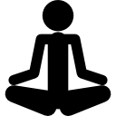 siluetta della persona nella posizione di meditazione nella stazione termale icona