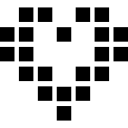 forma de coração feita de blocos 