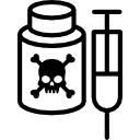 flacone chimico velenoso con siringa icona