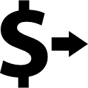 sinal de dólar com seta para a direita Ícone