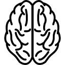 Схема верхнего вида мозга 