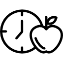 reloj al lado de la manzana 