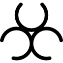 símbolo de três linhas curvas ou círculos 