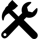 werkzeug kreuz einstellungen symbol für die schnittstelle icon