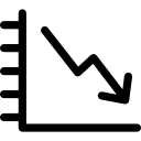 gráfico médico con línea descendente 