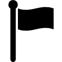 señal de bandera en tela negra en un poste 