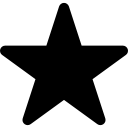 Star in black of five points shape icon